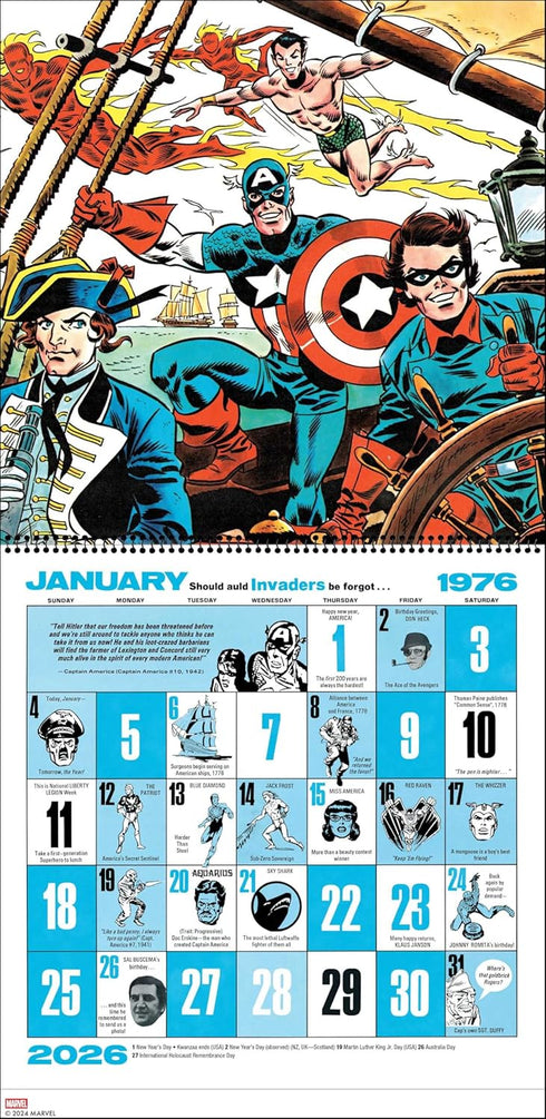 MIGHTY MARVEL 2026 WALL CALENDAR: A REISSUE OF THE 1976 CLASSIC